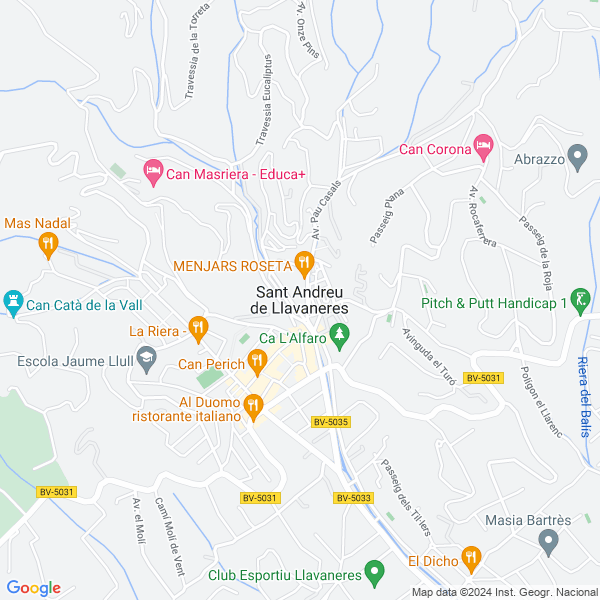 map of Sant Andreu de Llavaneres Catalonia