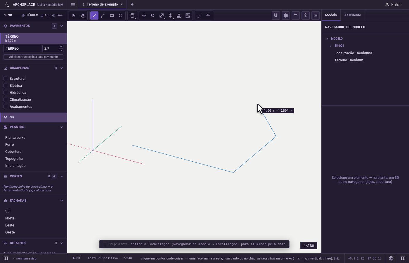 Digite um valor quando você o conhece. Digite um comprimento e aperte Enter: a linha anda essa distância na direção do cursor.