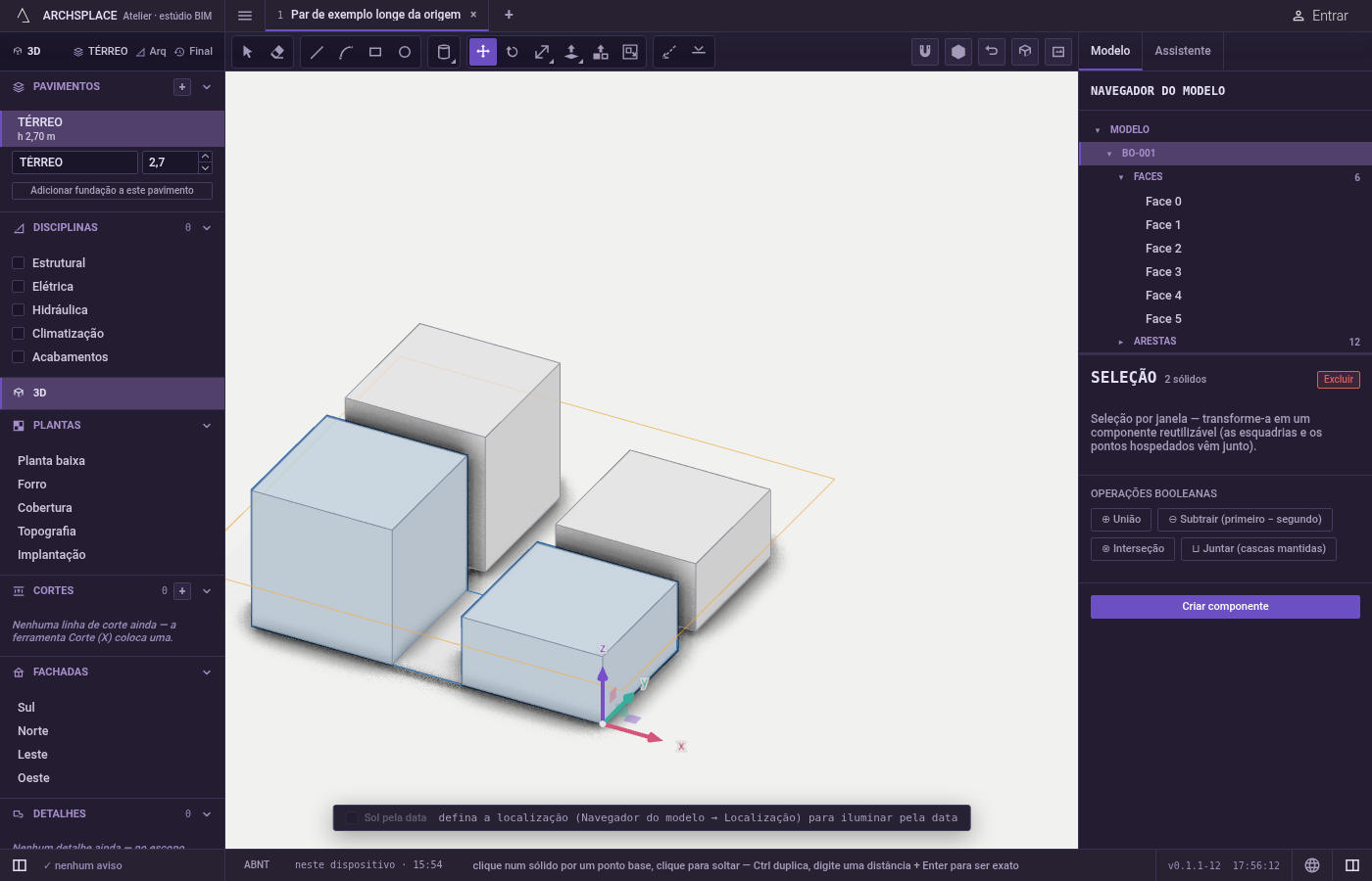 Solte. Clique, ou digite uma distância e aperte Enter para andar exatamente essa distância na direção que o cursor mostra.