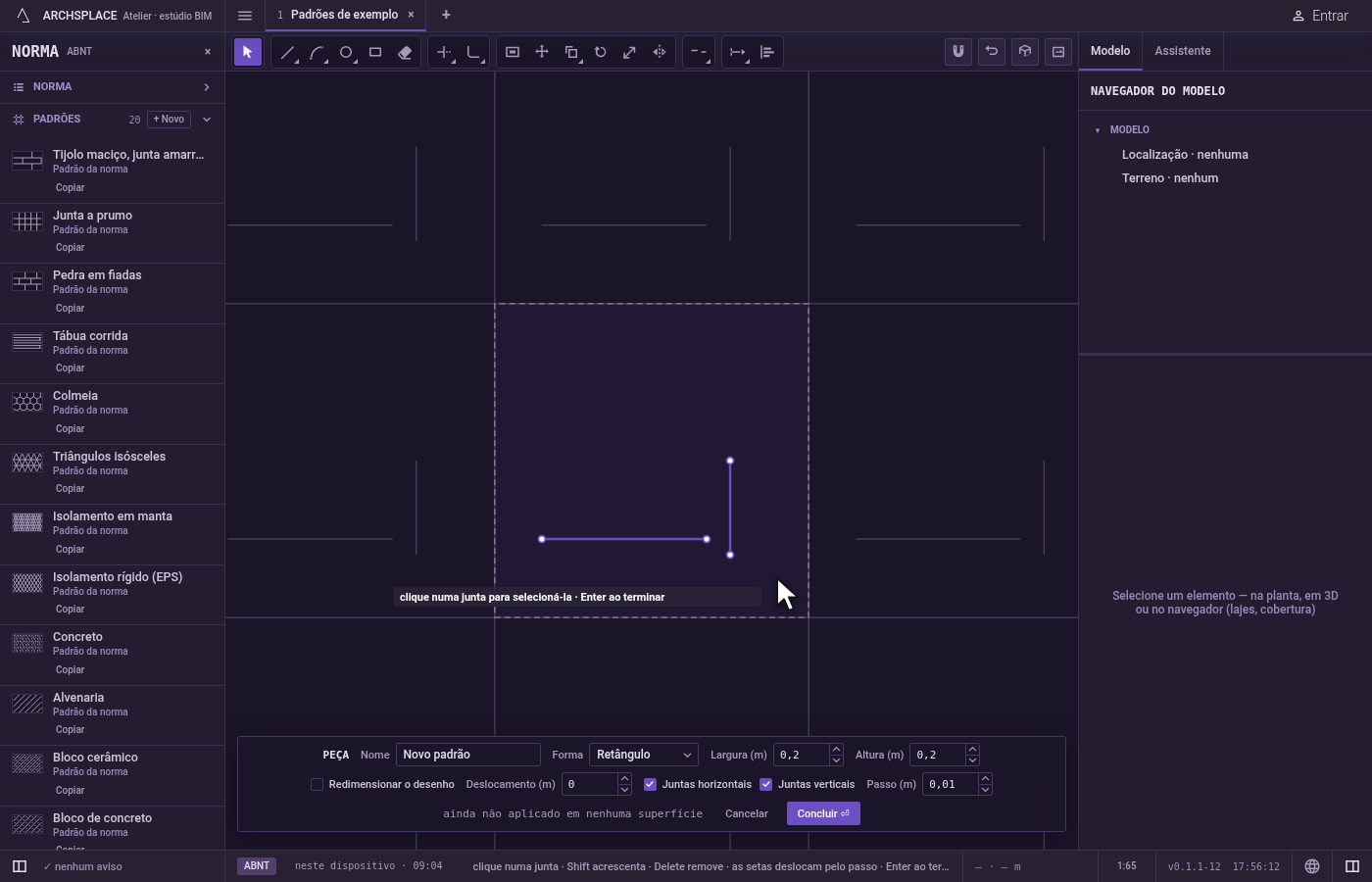 Termine. Esc descarta uma junta escolhida em Dinâmico e depois sai de Alongar para Selecionar.