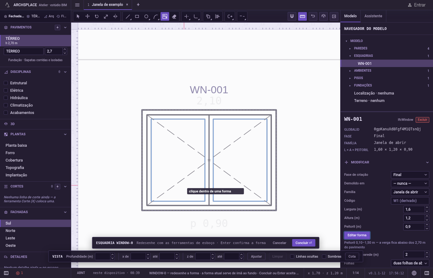 Ative Deslocar. No editor de esboço (veja em Selecionar como entrar nele), aperte O ou clique em Deslocar na barra do editor.