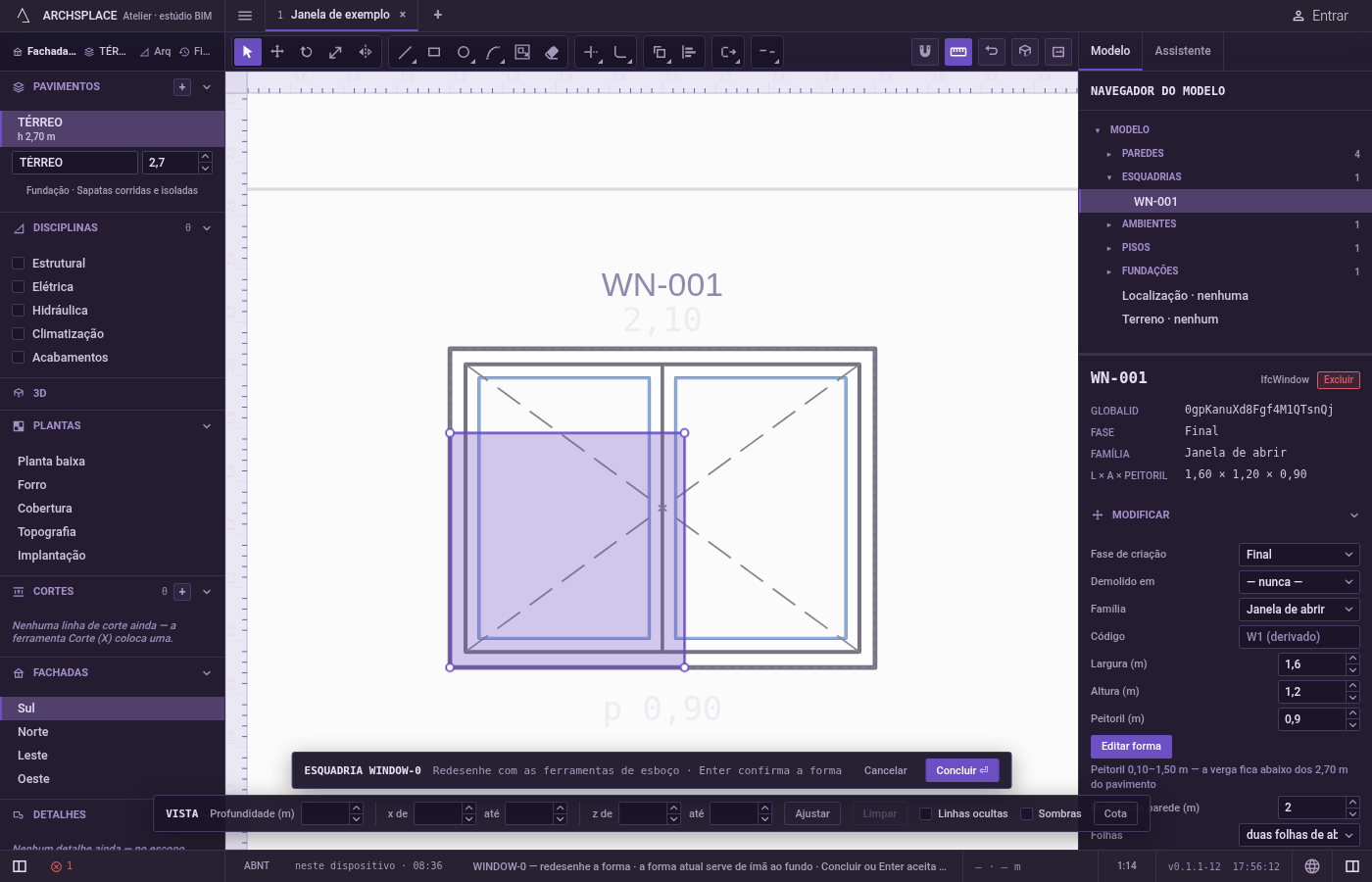 Siga em frente. Depois da mudança, o editor volta para Selecionar e solta o que estava na mão.