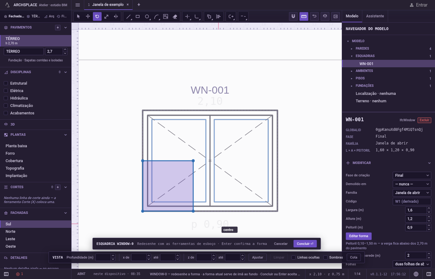 Ative Girar. Aperte Q, ou digite R e logo depois O, ou clique em Girar na barra do editor.