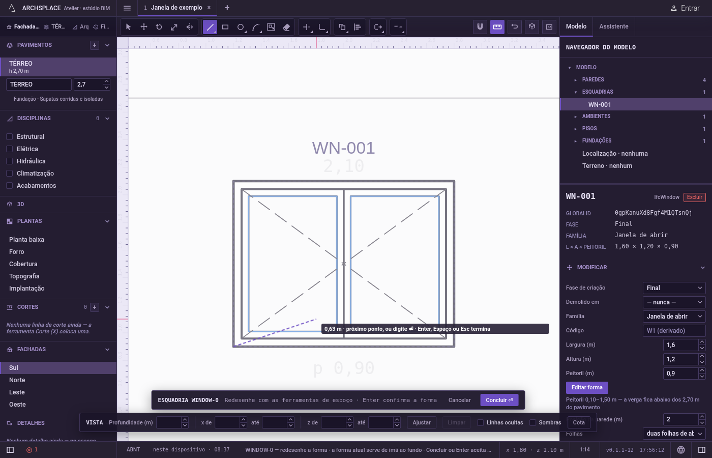 Clique no primeiro canto. Ele se prende ao que estiver perto, e a captura aparece no cursor.