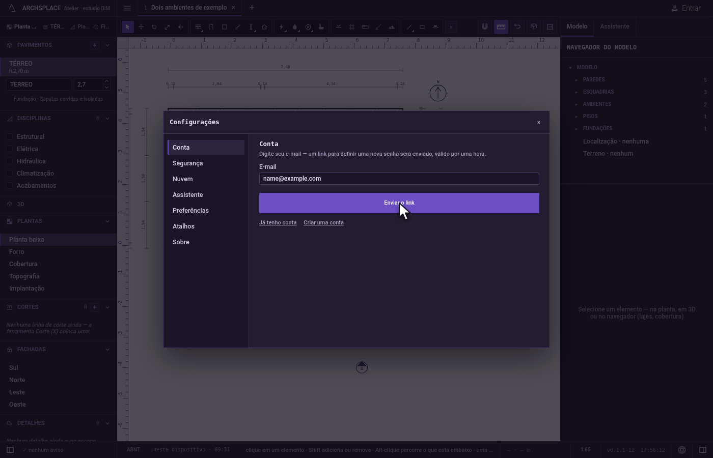Recupere a senha. Clique em Esqueceu a senha?.