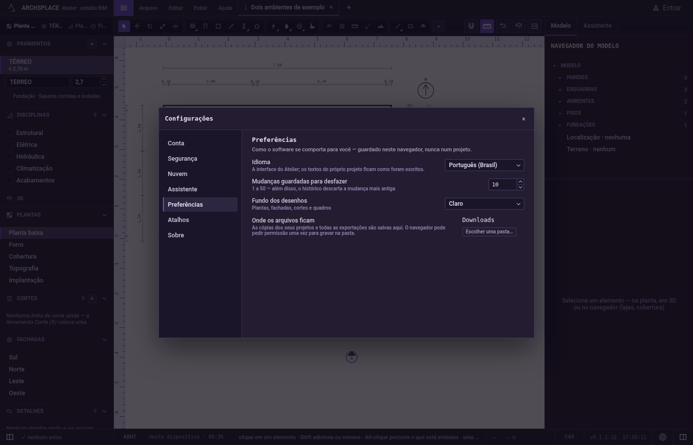 Abra as configurações. Abra Arquivo e clique em Configurações…, ou aperte Ctrl+,.