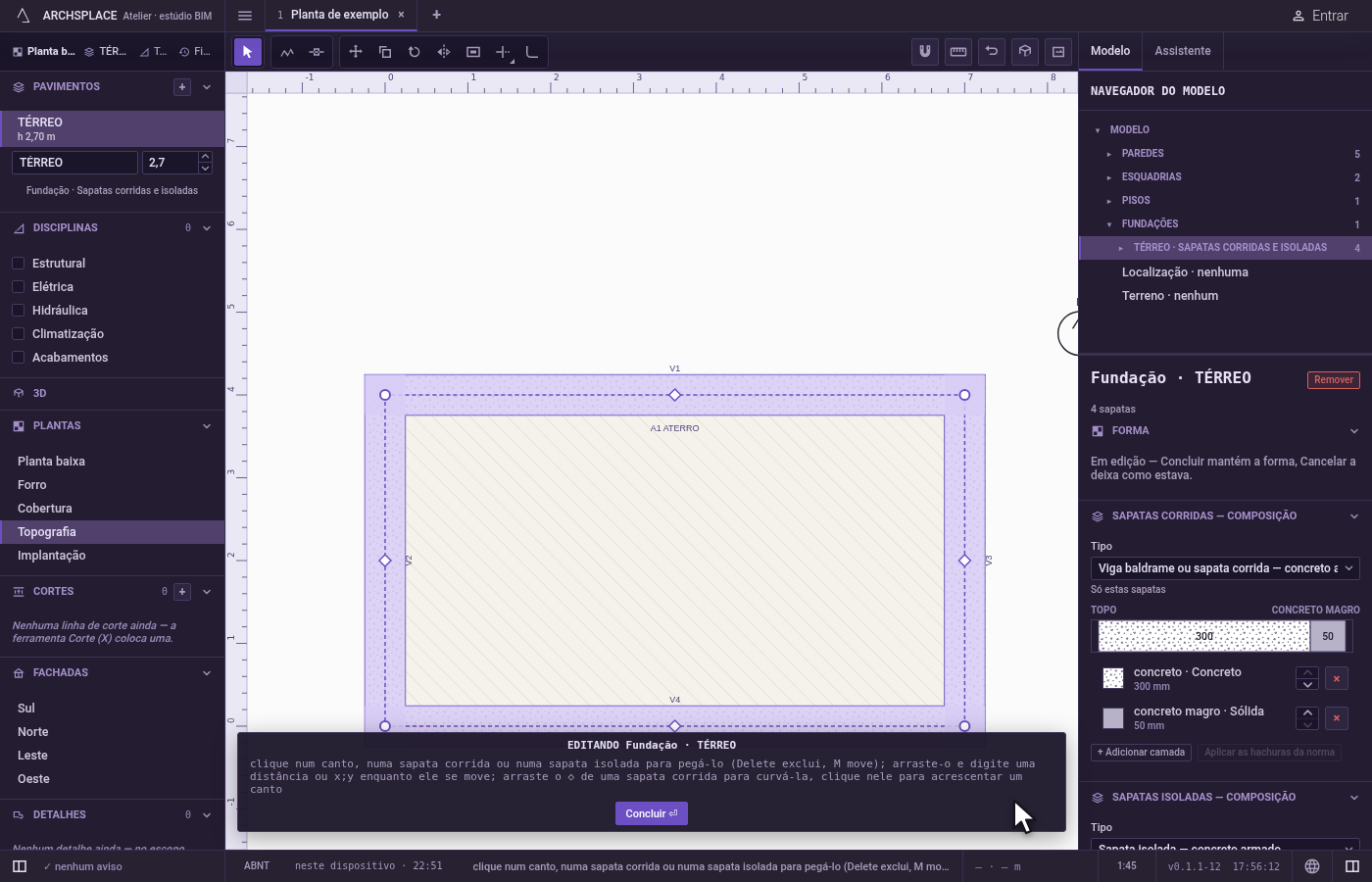 Abra o editor. Clique em Editar a forma no painel.