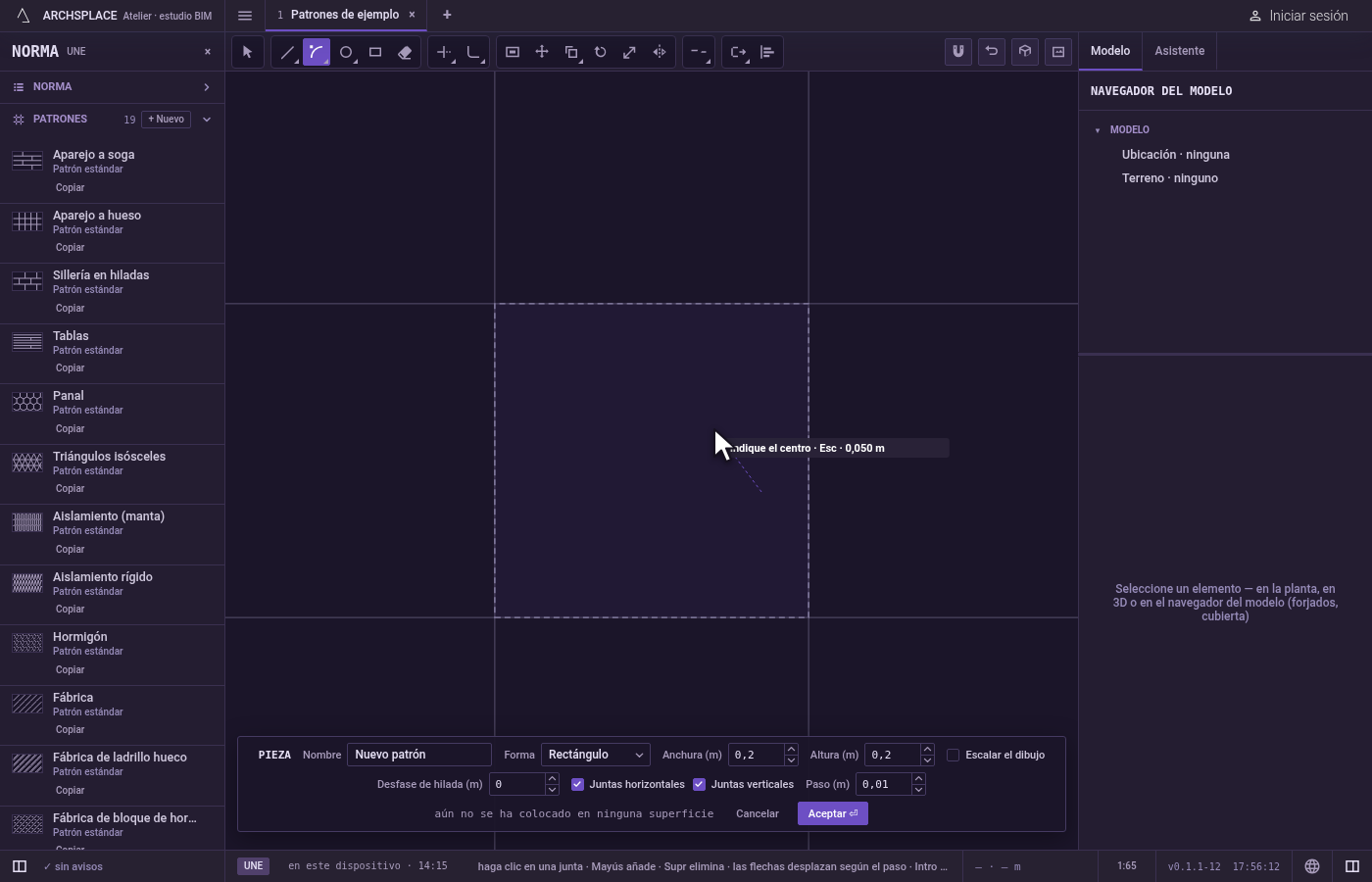 Indique el inicio. Haga clic en él, o escriba x;y y pulse Intro, medido desde la esquina inferior izquierda de la pieza.
