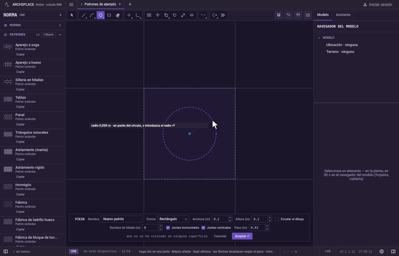 Coloque el centro. Haga clic dentro de la pieza, o escriba x;y y pulse Intro, medido desde la esquina inferior izquierda de la pieza.