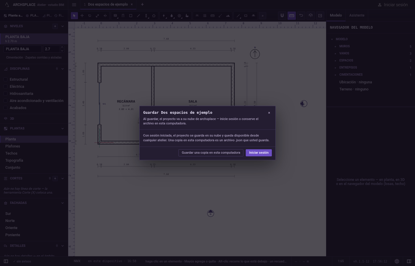 Guarde. Con el proyecto en la mano, presione Ctrl+S.
