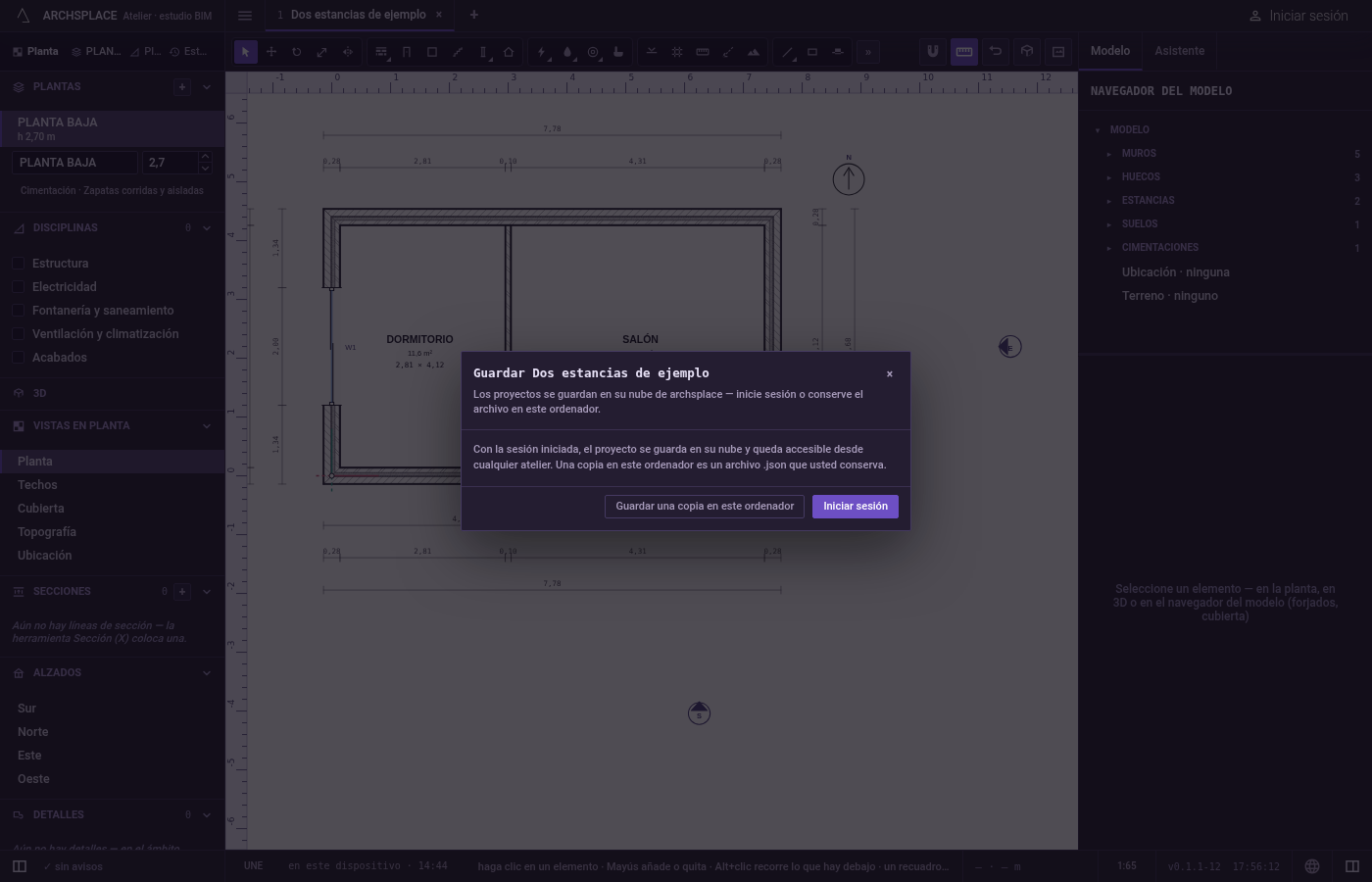 Guarde. Con el proyecto en curso, pulse Ctrl+S.