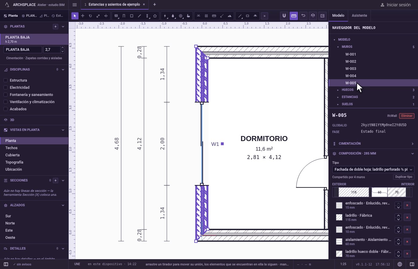 Muestre uno en un dibujo. Haga doble clic en W-005.