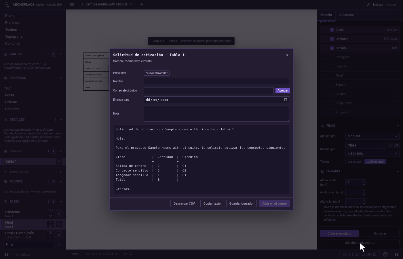 Pida una cotización. Al pie de su editor, haga clic en Solicitar cotización….