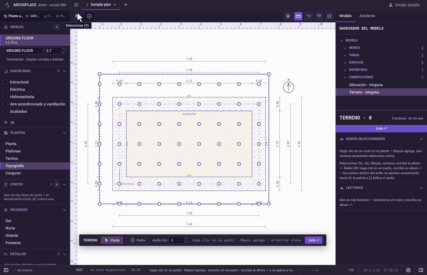Abra el editor. Justo después de que la herramienta Terreno dibuja el área, el editor se abre solo.