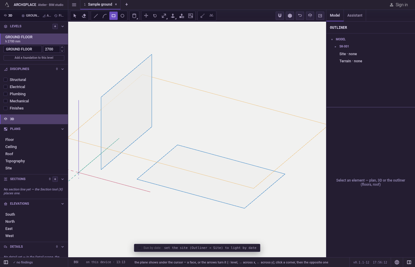 Draw the next one. The tool stays in hand for another rectangle.