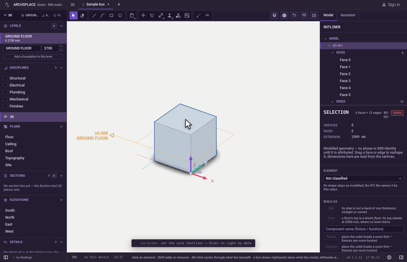 Choose what changes. Select it, or take the tool and point at it: what the first click takes lights in orange.