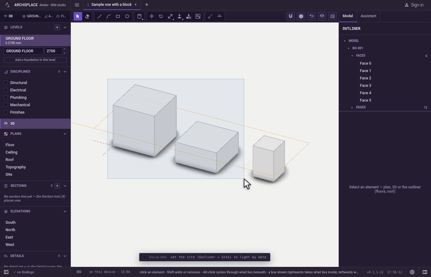 Draw a box. Press on empty space with the left button and drag.
