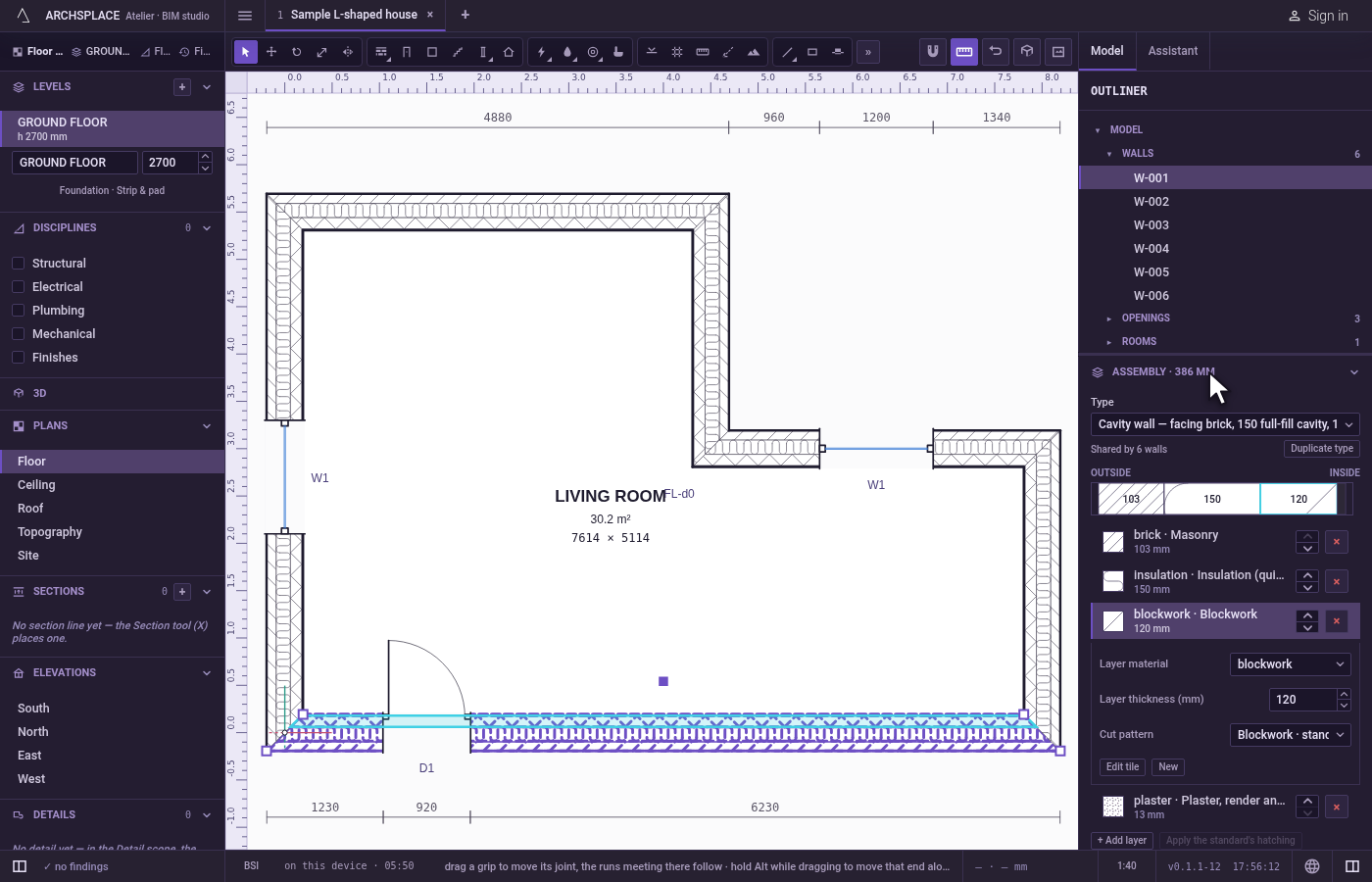 Apply to every wall of the type. Click Apply to 6 walls.