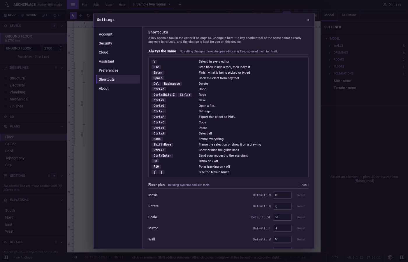 Open the shortcuts. Open Help and click Keyboard shortcuts.
