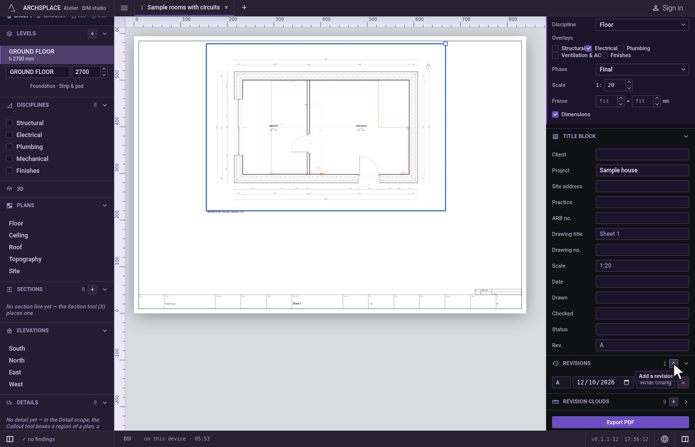 Issue revision A. Click Add a revision.