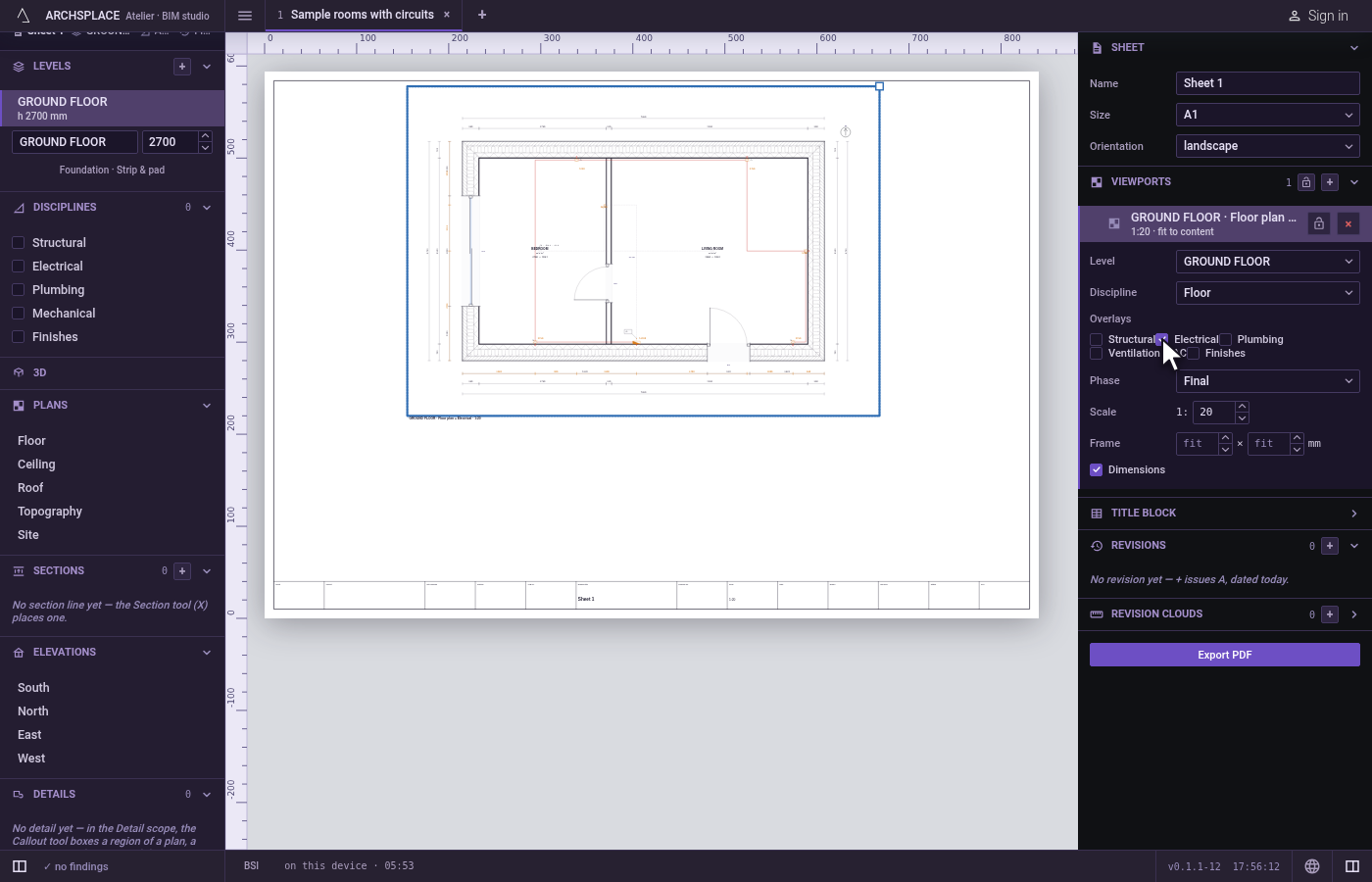 Show the electrical in it. Under Overlays, tick Electrical.