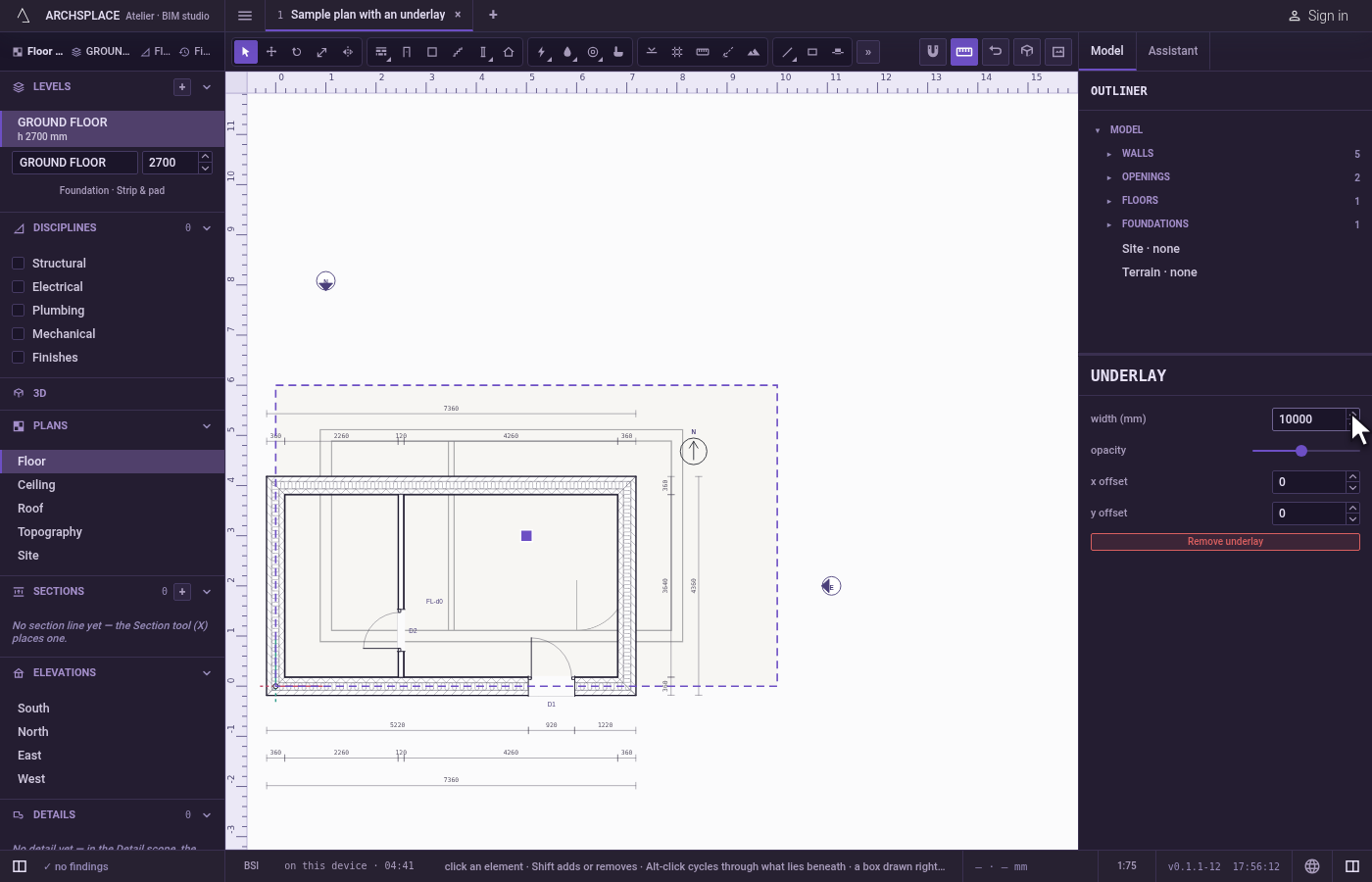 Bring it to scale. Type its width in the project's units.