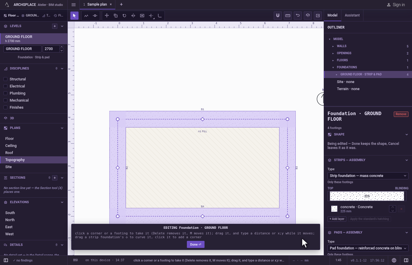 Open the editor. Click Edit shape in the panel.