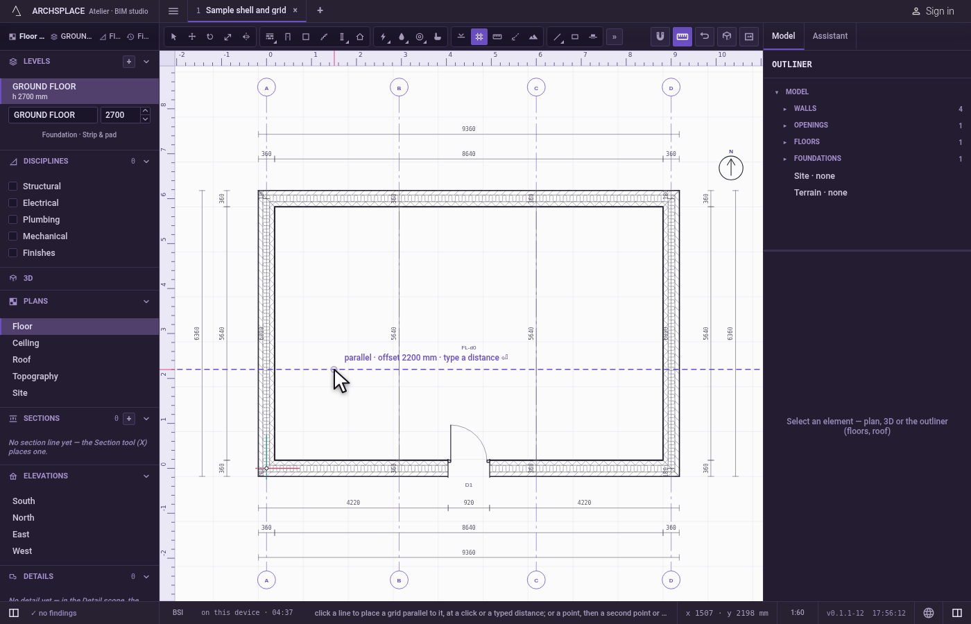 Click the reference. Click on a line the magnet follows to place an axis parallel to it.