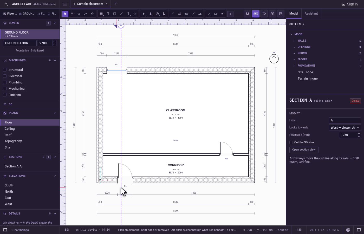 Edit it in its panel. Select the line with Select.