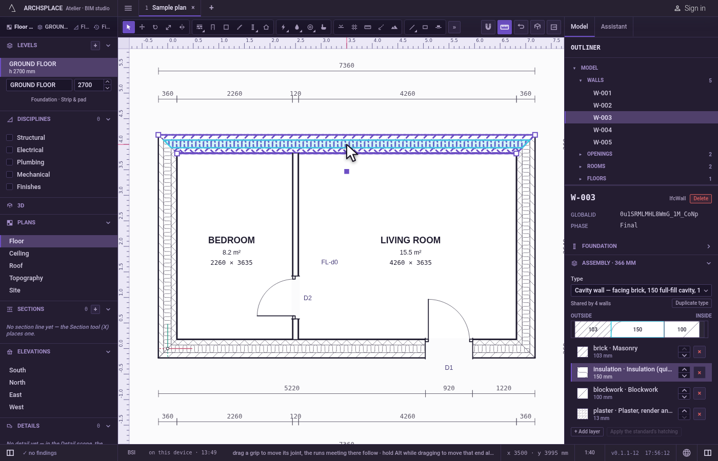 Select the walls. With Select, click a wall or box several.