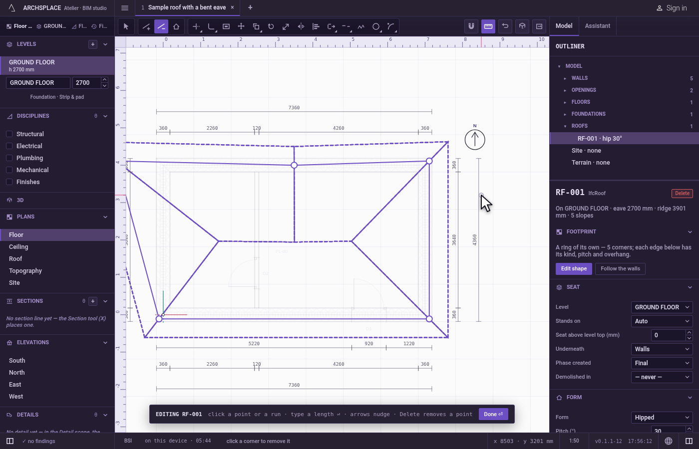 Remove a corner. Press X and click a corner.