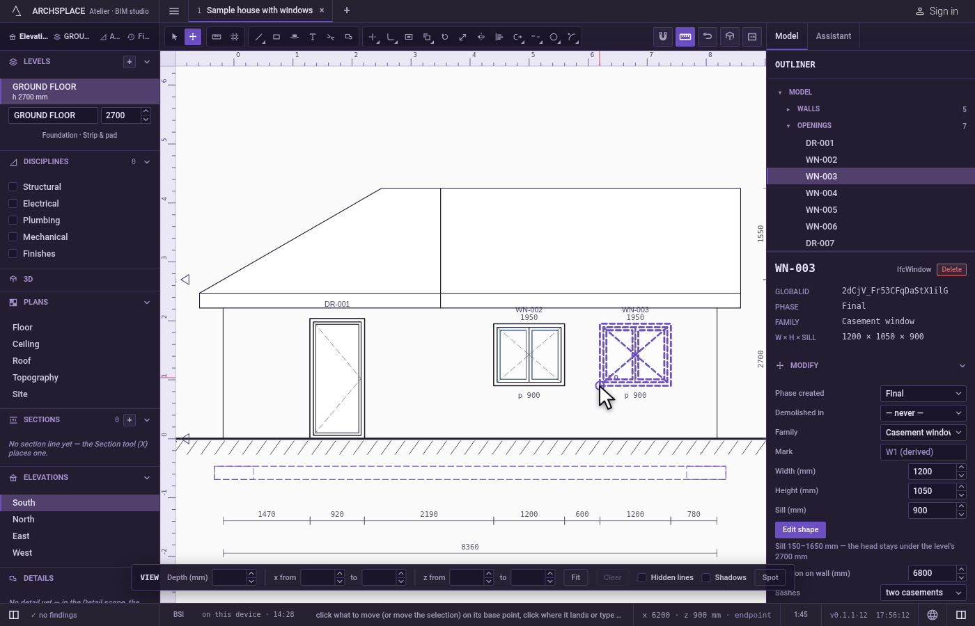 Click the base point. Click a corner of the window.