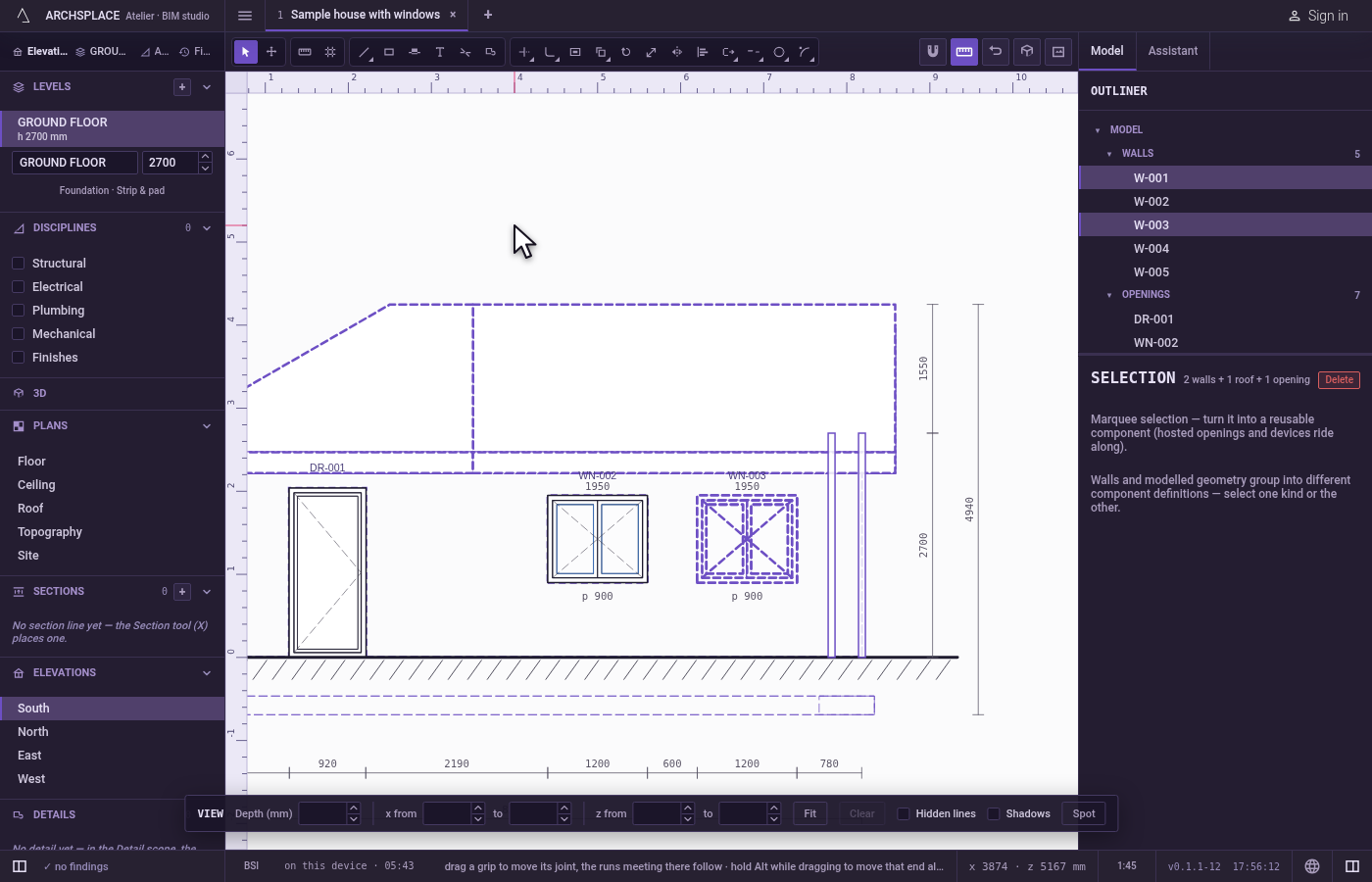 Pan with the middle button. Drag with the middle button to move the drawing.