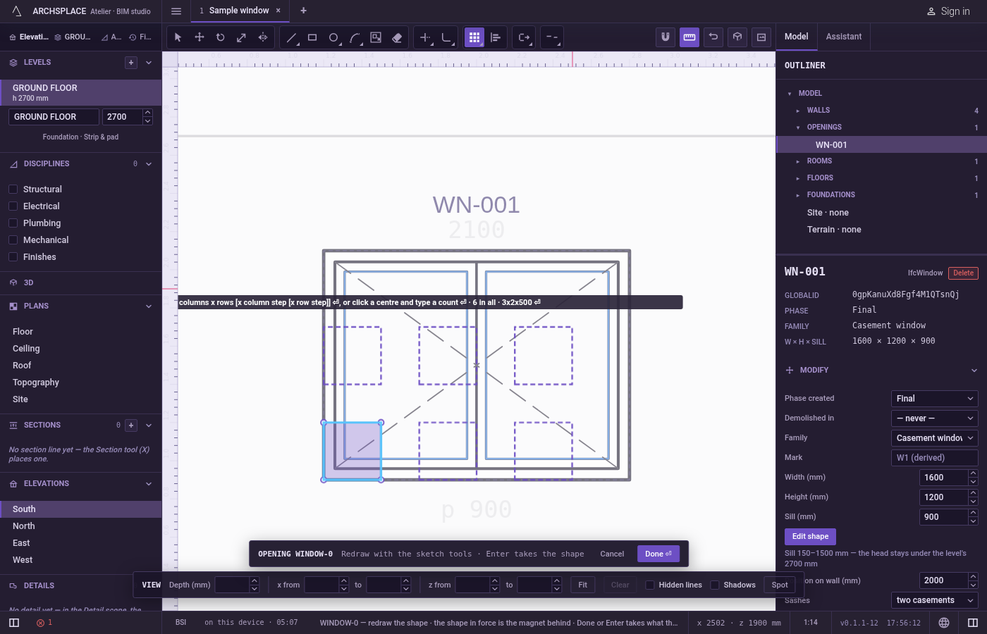 For rows and columns, type the grid. Type the columns, x, the rows, and press Enter: 3x2.