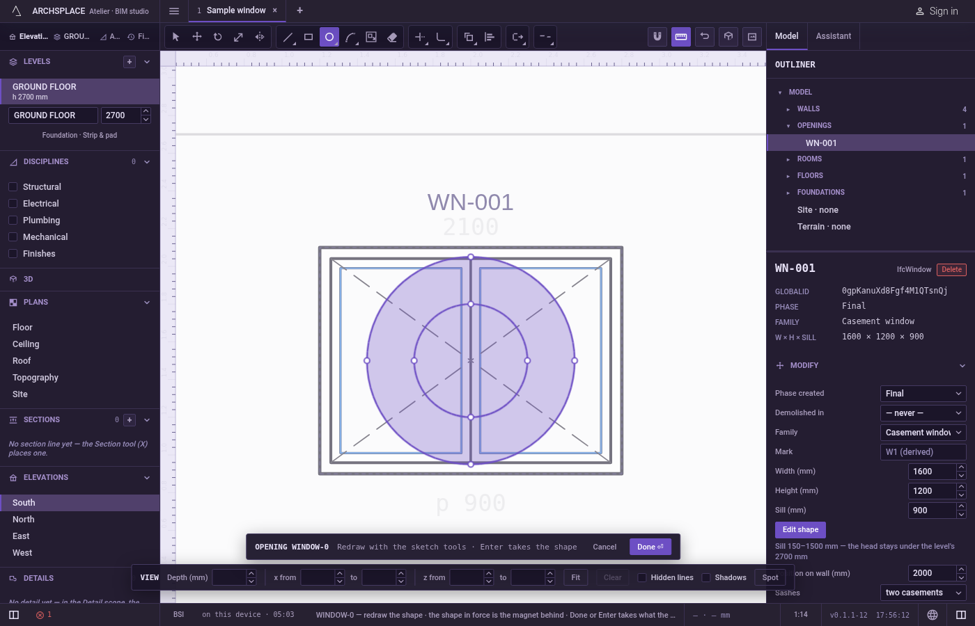 Or type the radius. After the centre, type the radius in the project's units and press Enter.