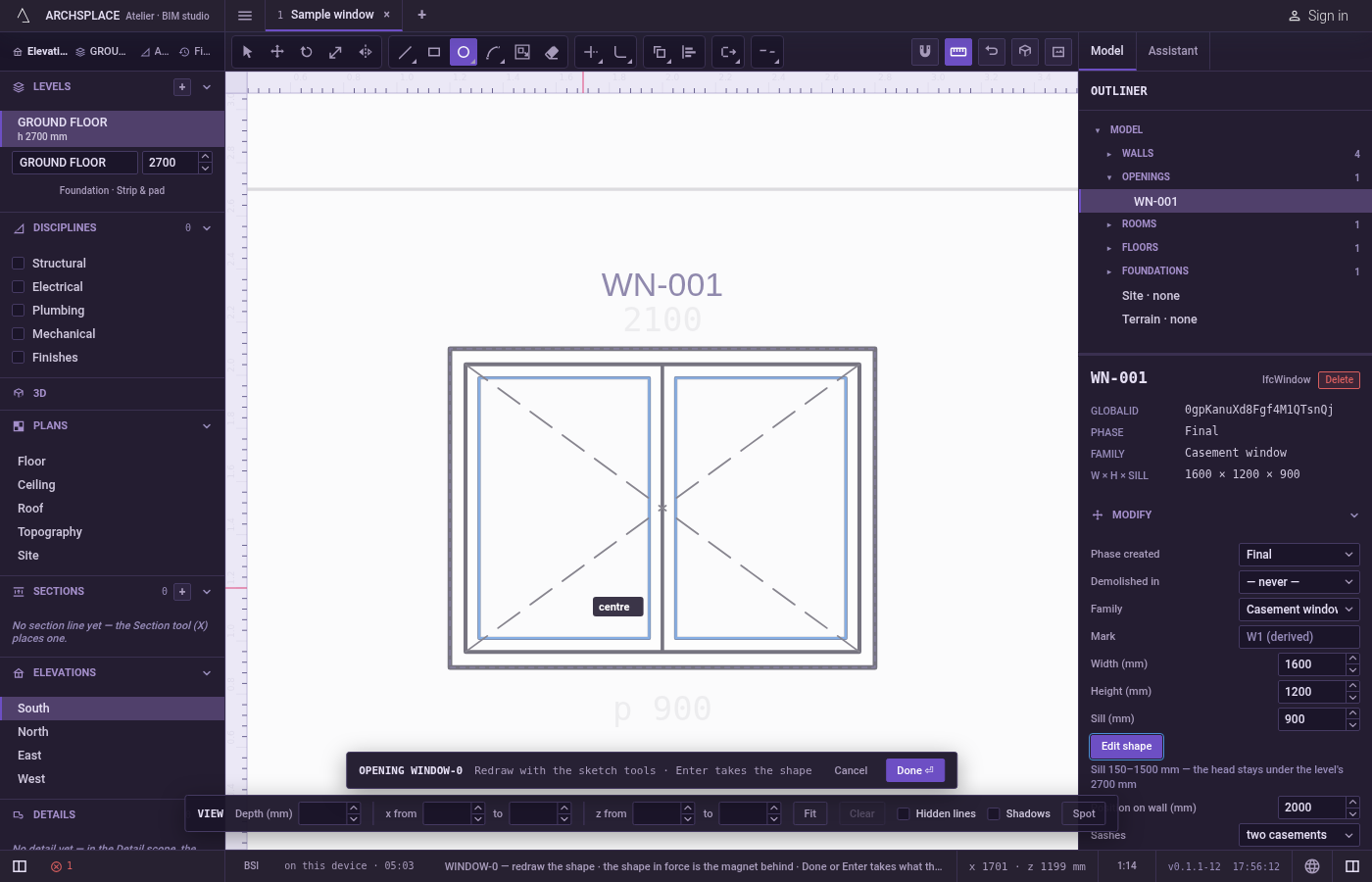Arm Circle. In the sketch editor (see Select for the ways in), press C or click Circle on the editor's toolbar.