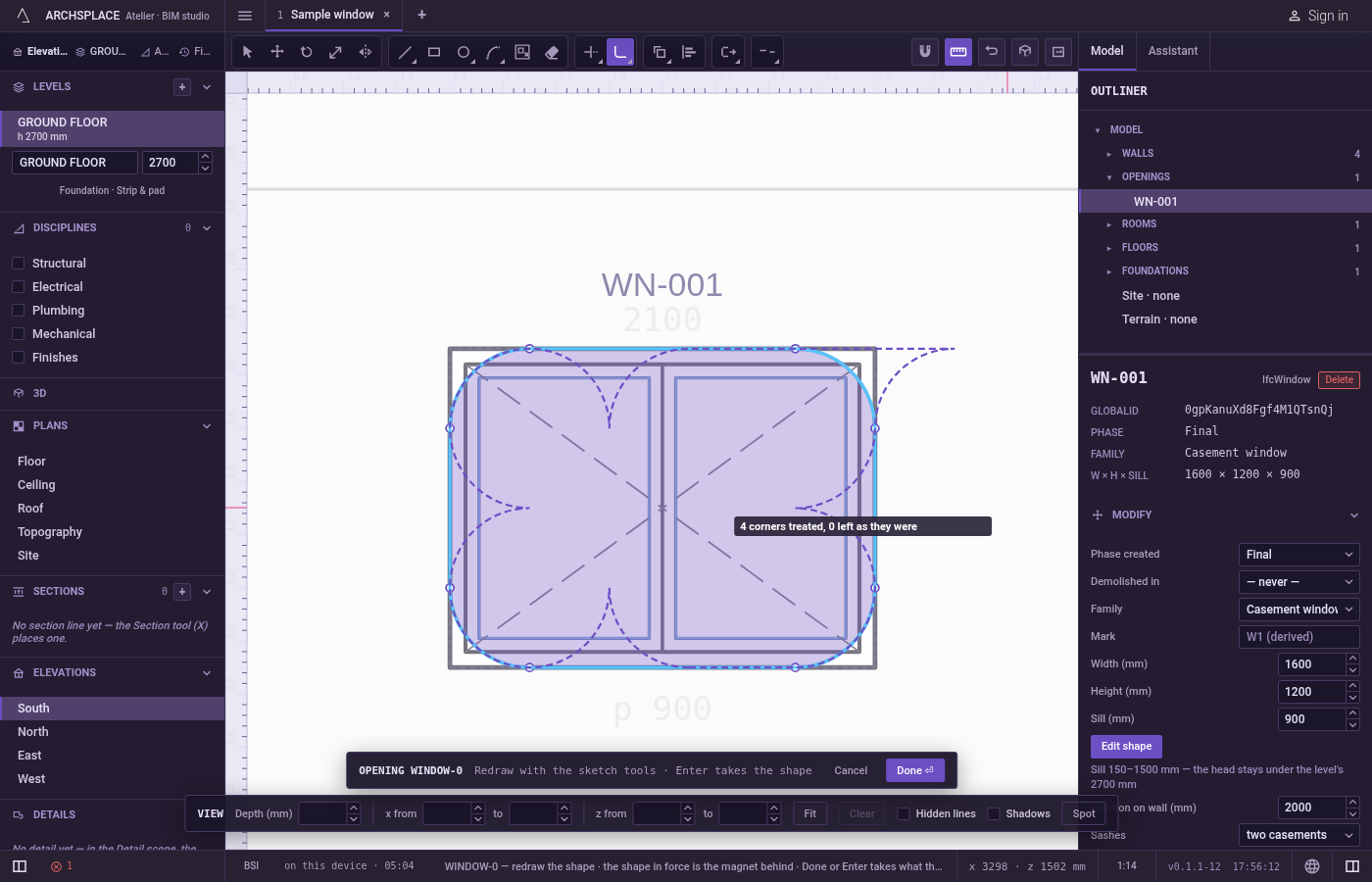 Or round a whole selection. Select lines with Select before arming Fillet, set the radius, then press Enter without picking: every corner of the selected lines that the radius fits is rounded.