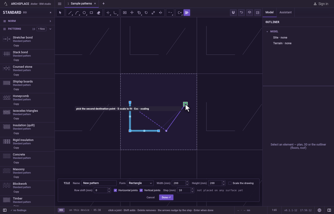 Scale to fit, if you want. Press S before the last click to switch on scaling.