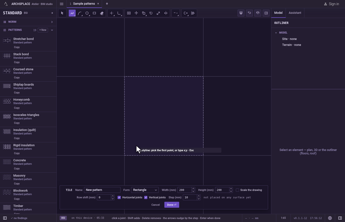 Take the tool. Type P then L one after the other, or click Polyline on the bar.
