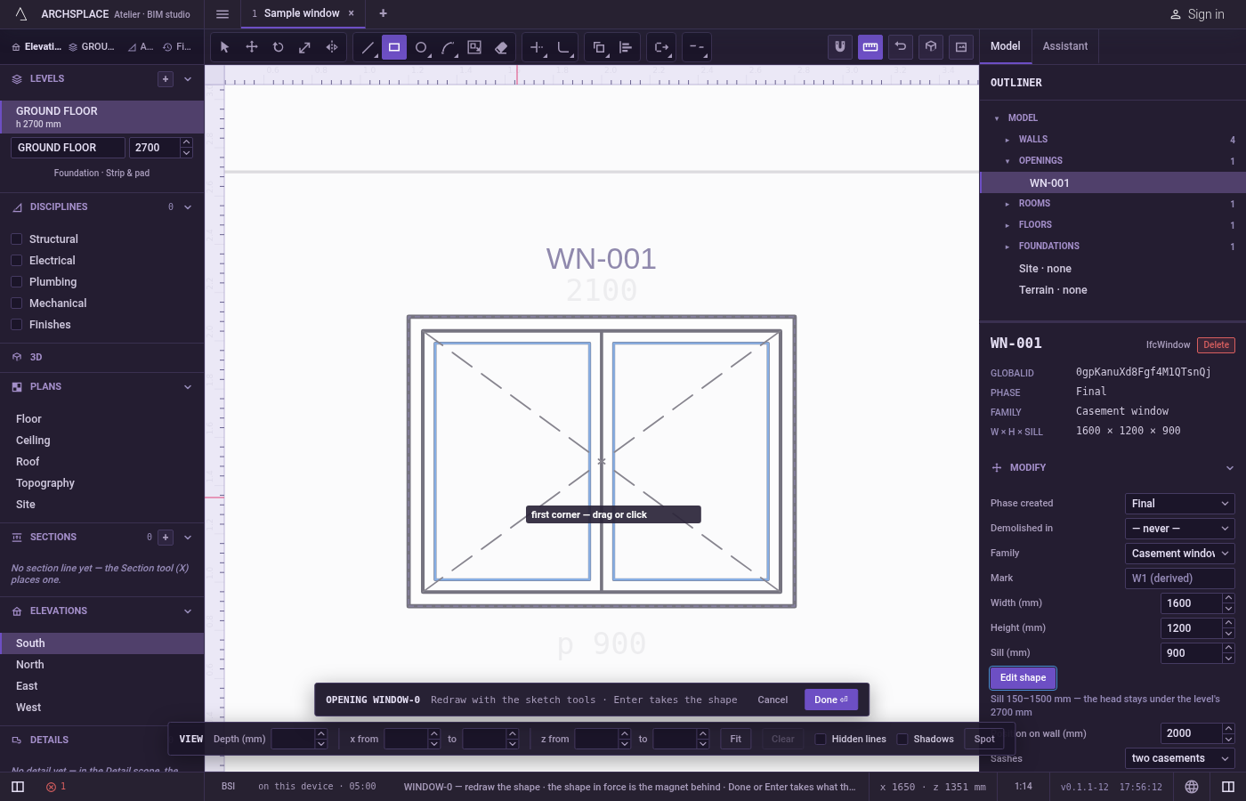 Arm Rectangle. In the sketch editor (see Select for the ways in), press R or click Rectangle on the editor's toolbar.