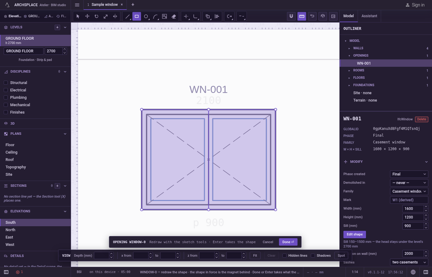 Or type the size. After the first corner, point towards where the rectangle should grow, type the width, x, the height, and press Enter: 1.2x0.8.