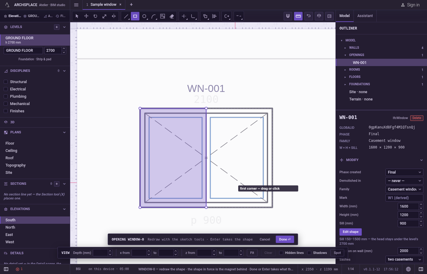 Set the opposite corner. Click it, or release the button there if you dragged.