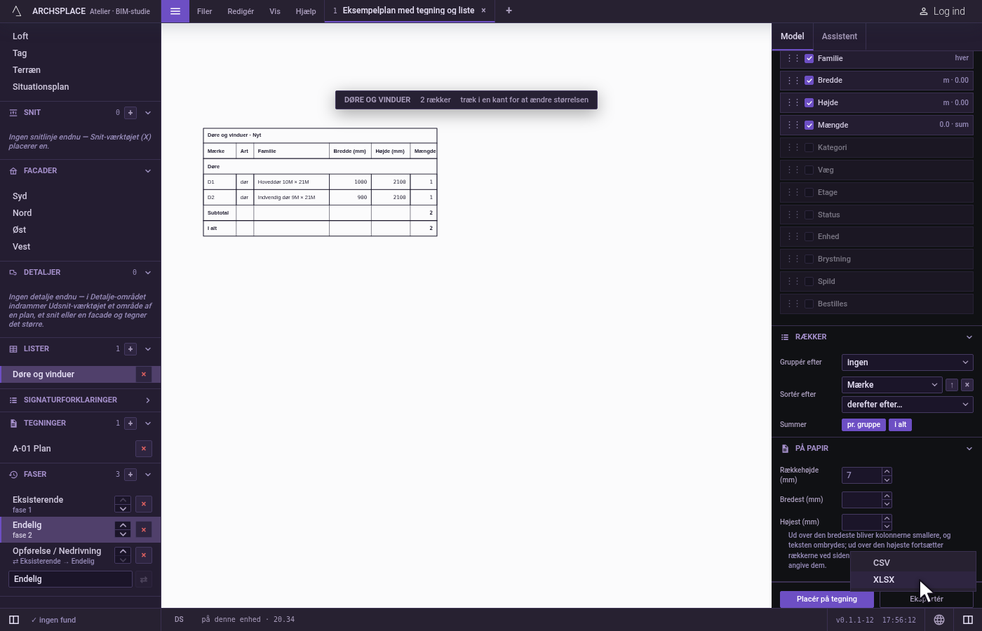 Eksportér en liste. Åbn en liste, åbn Filer, og klik på Eksportér denne liste… (.csv, .xlsx).